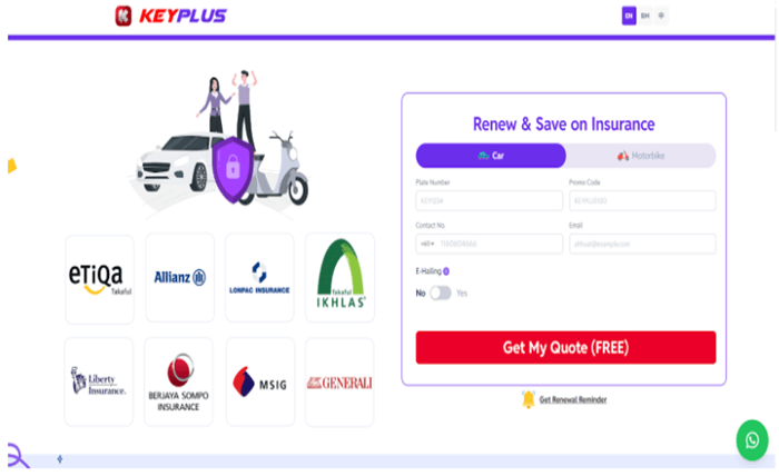 Review Car Insurance Options Easily with Key Plus Screenshot 2025 12 27 202146